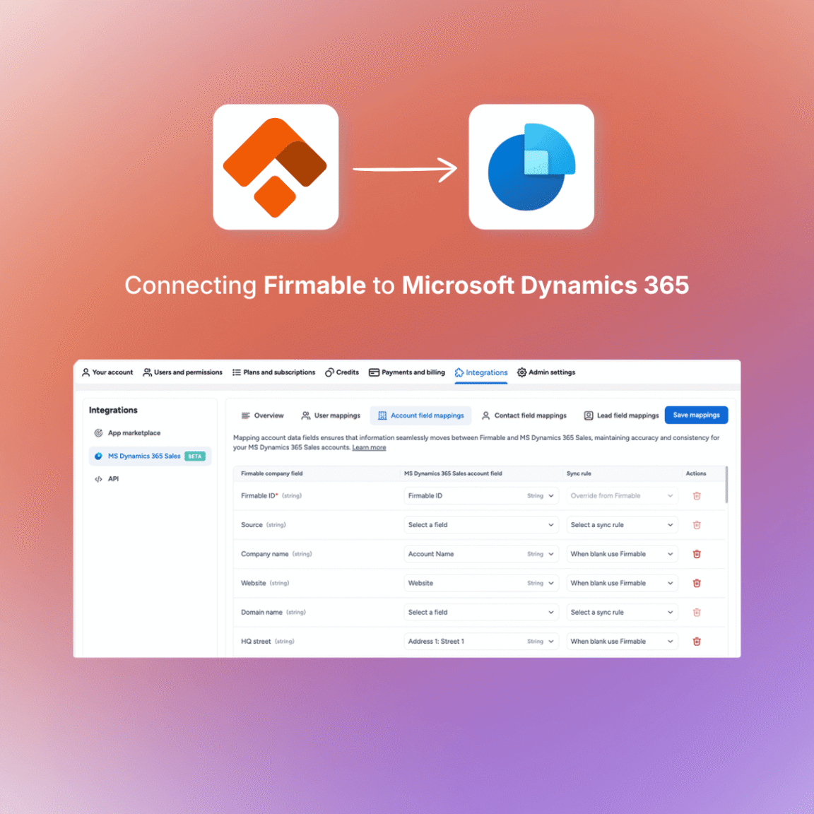 MS Dynamics integration header