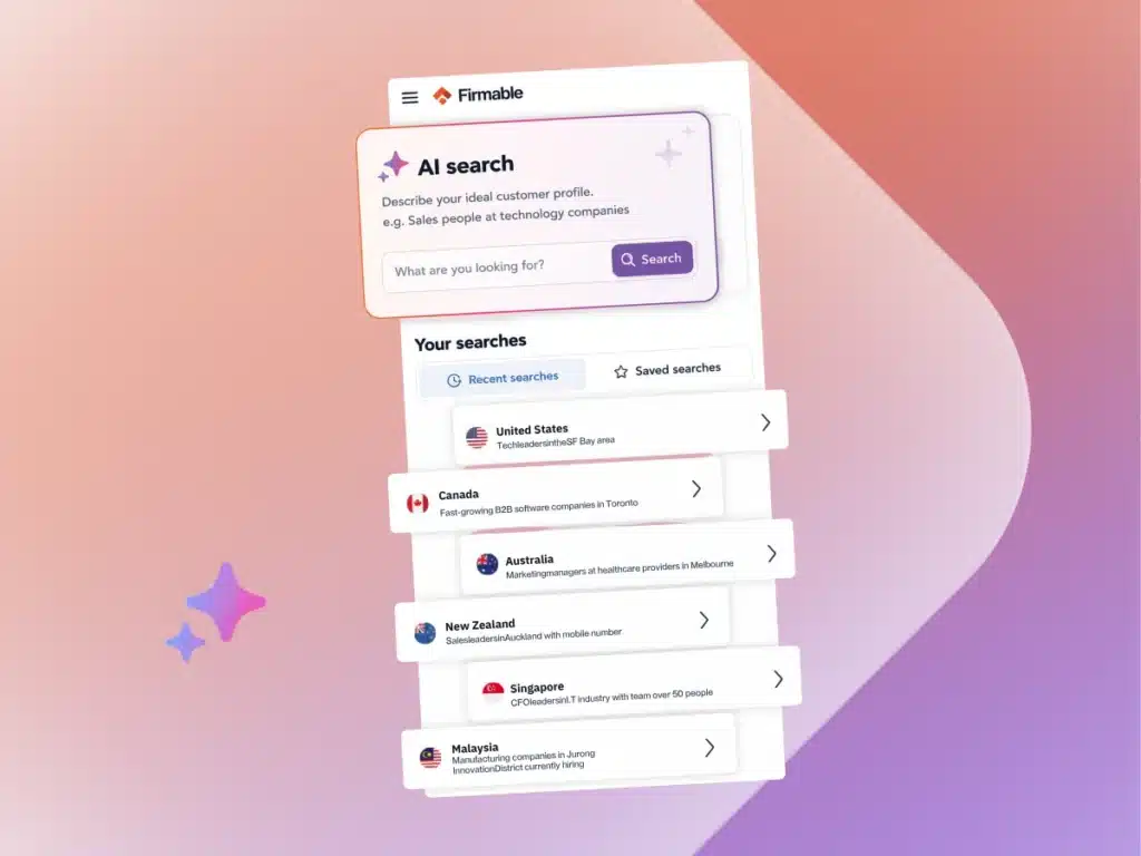 AI Prospecting on Firmable mobile app